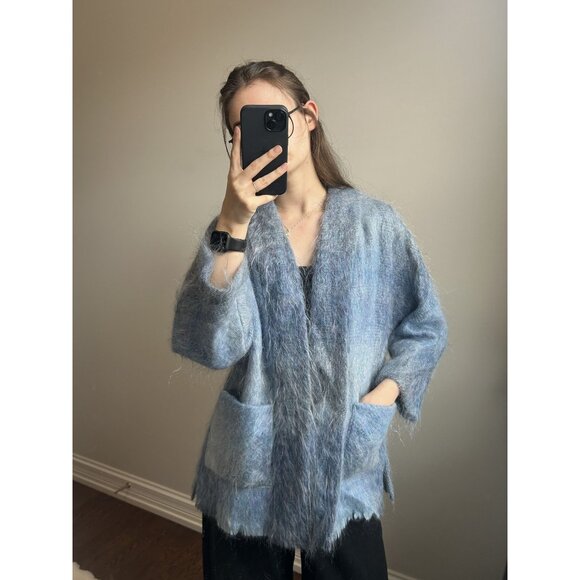 Blue Mohair Cardigan One Size - Picture 7 of 8